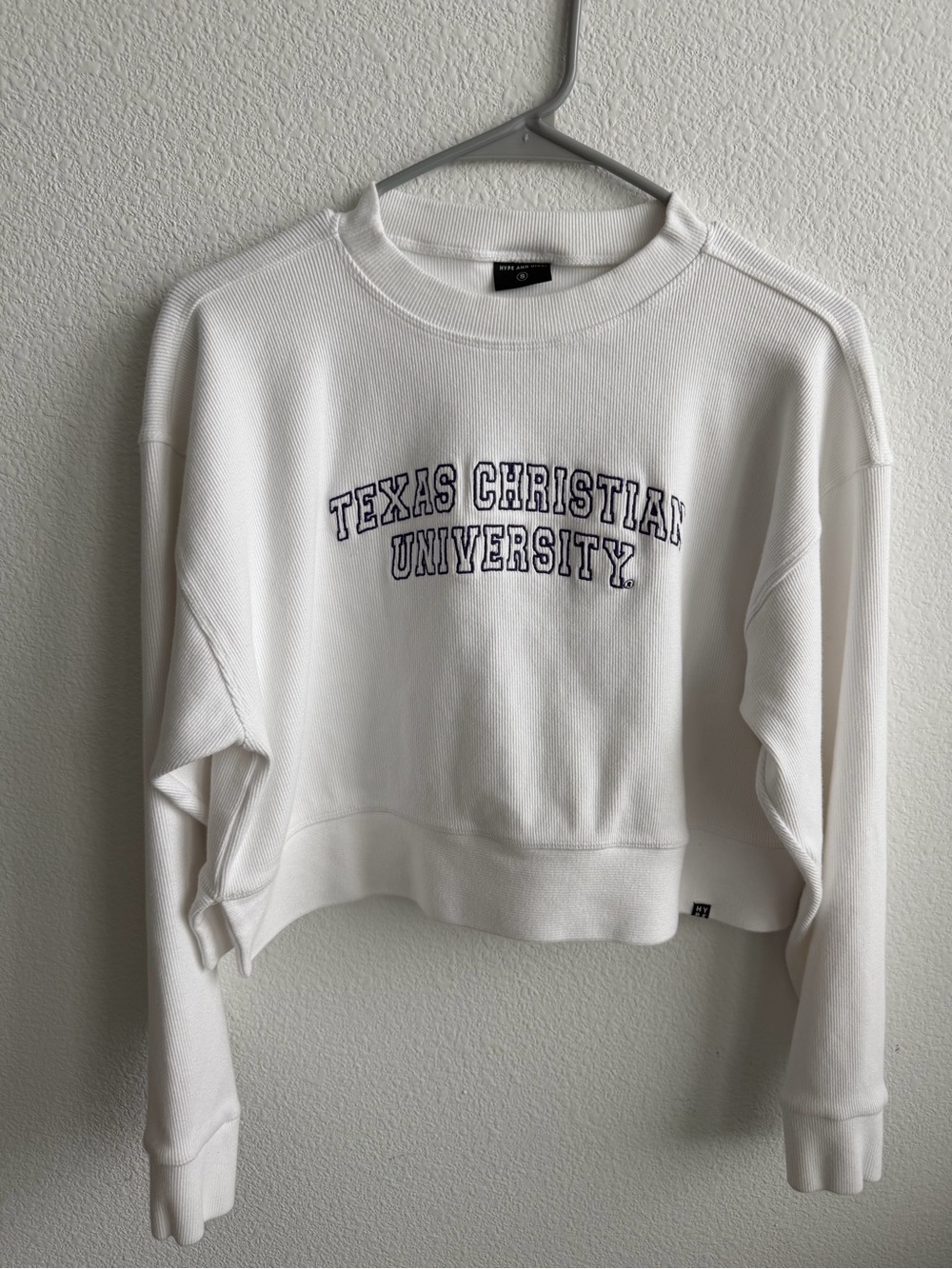 Hype and Vice TCU Texas Christian University Cropped Crewneck Small